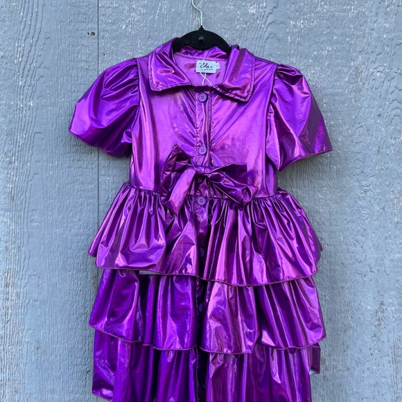 Lola and the boys IRIDESCENT PINK BOW DRESS Size 6 - Picture 9 of 9